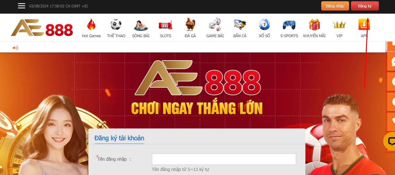 Thu thập thông tin cần thiết để đăng ký Ae888